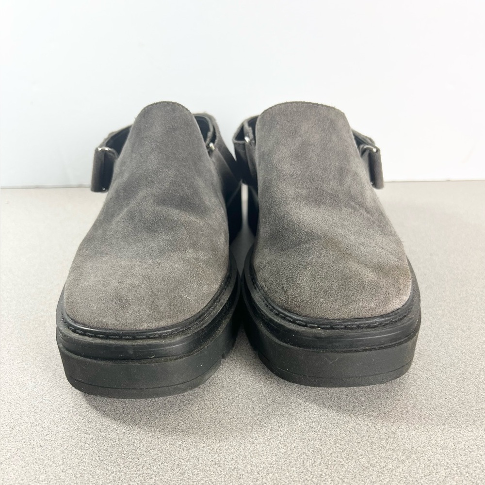 Free People Milo Slingback Mule Womens Size 39 US 8.5 Gray Suede Shoes clogs lug - Picture 9 of 9
